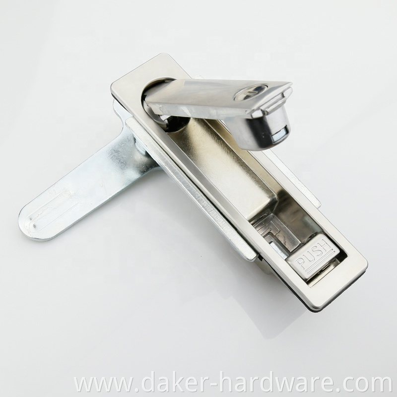Top product cabinet panel lock for machine